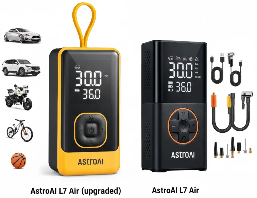 AstroAI L7 tire inflator portable cordless air compressor for car and bike tires