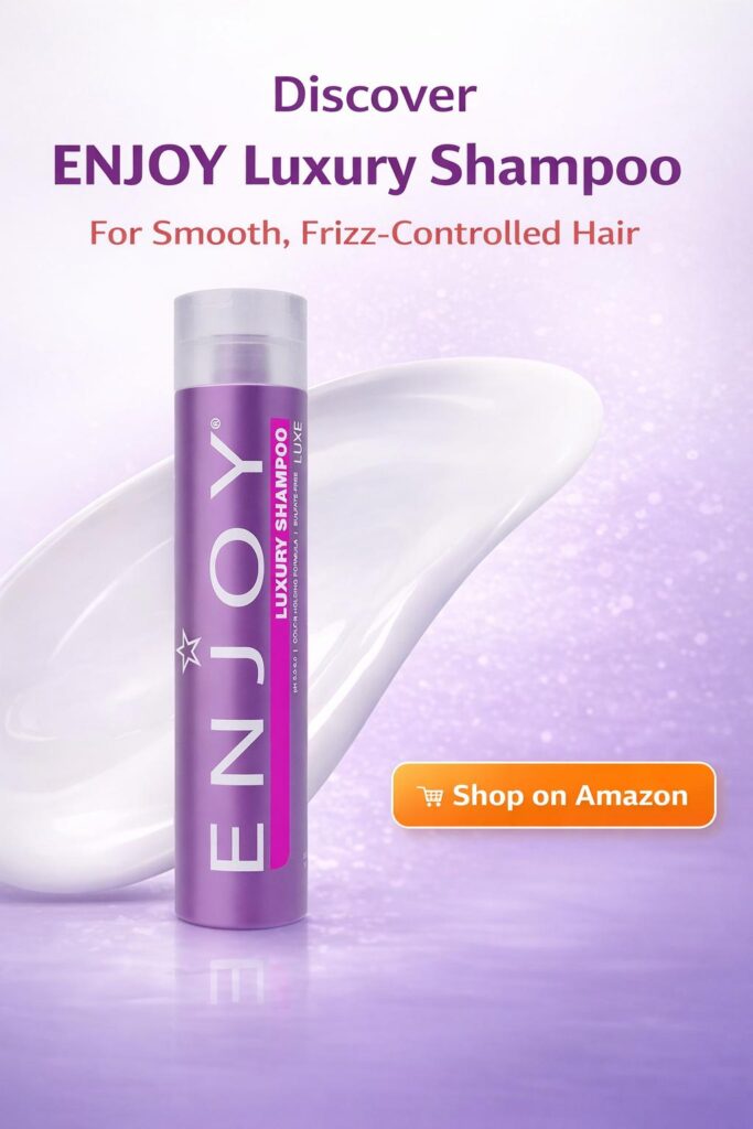 ENJOY Luxury Shampoo bottle – sulfate-free shampoo for thick coarse curly hair